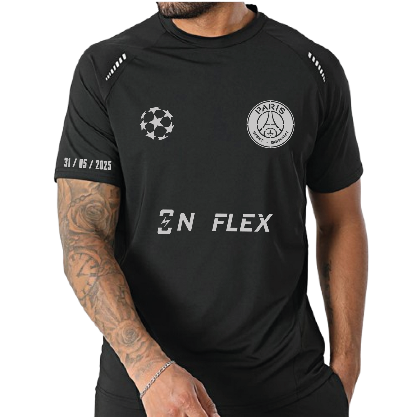 Maillot Noire Psg Réfléchissant +1 PERSO