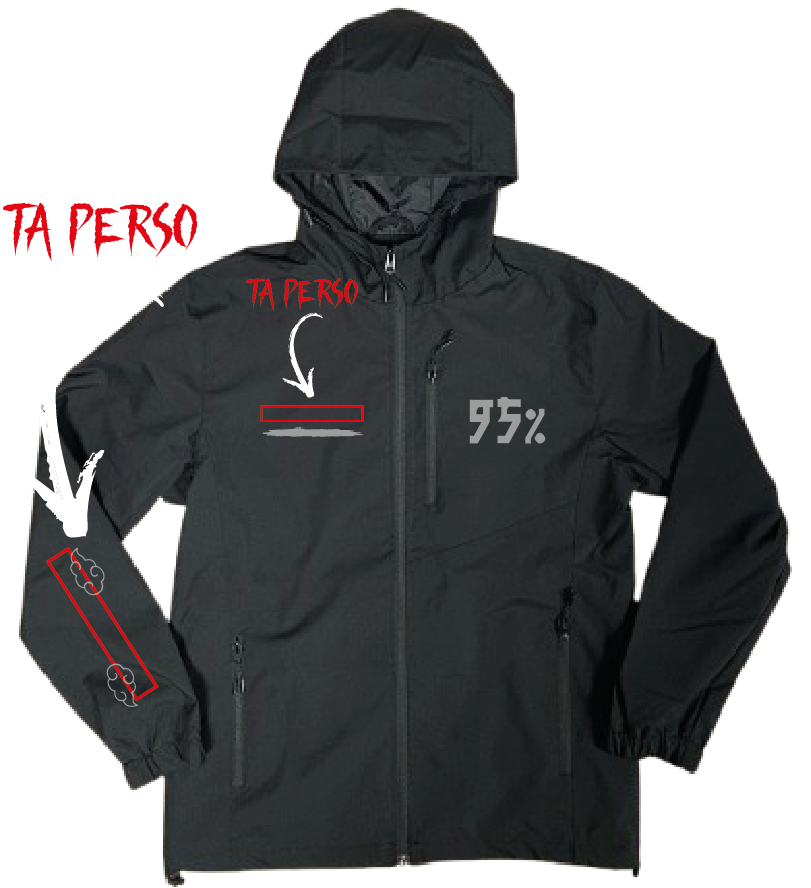 VESTE NOIRE/ROSE réfléchissante 95 #MADE IN +2 PERSO