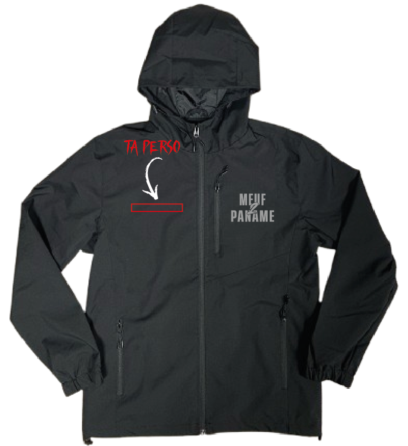 VESTE NOIRE MEUF 2 PANAME +1 PERSO #Réflechissante