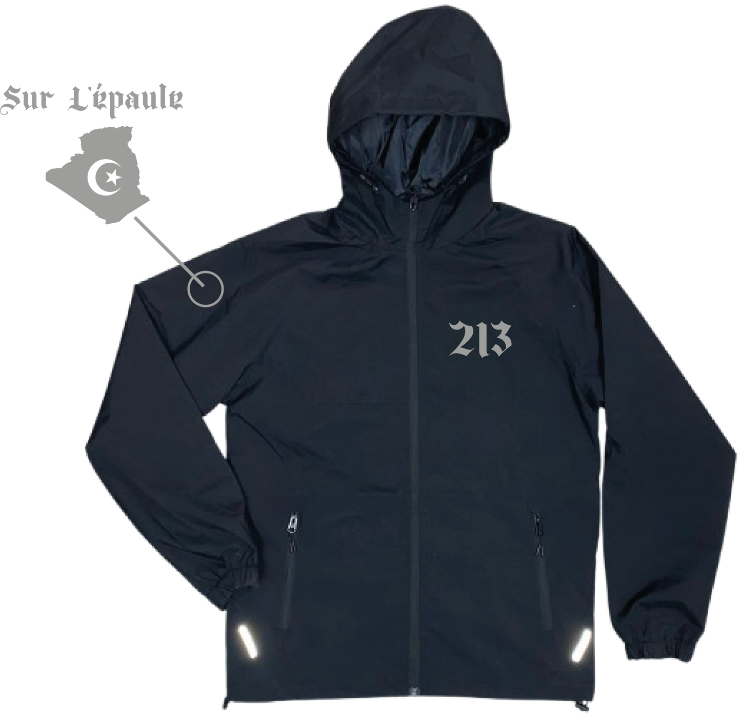 Veste Noir Algerie + 2 PERSO