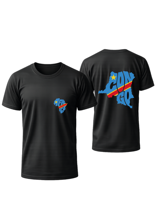T-SHIRT NOIR OVERSIZE CONGO  #AFRICA