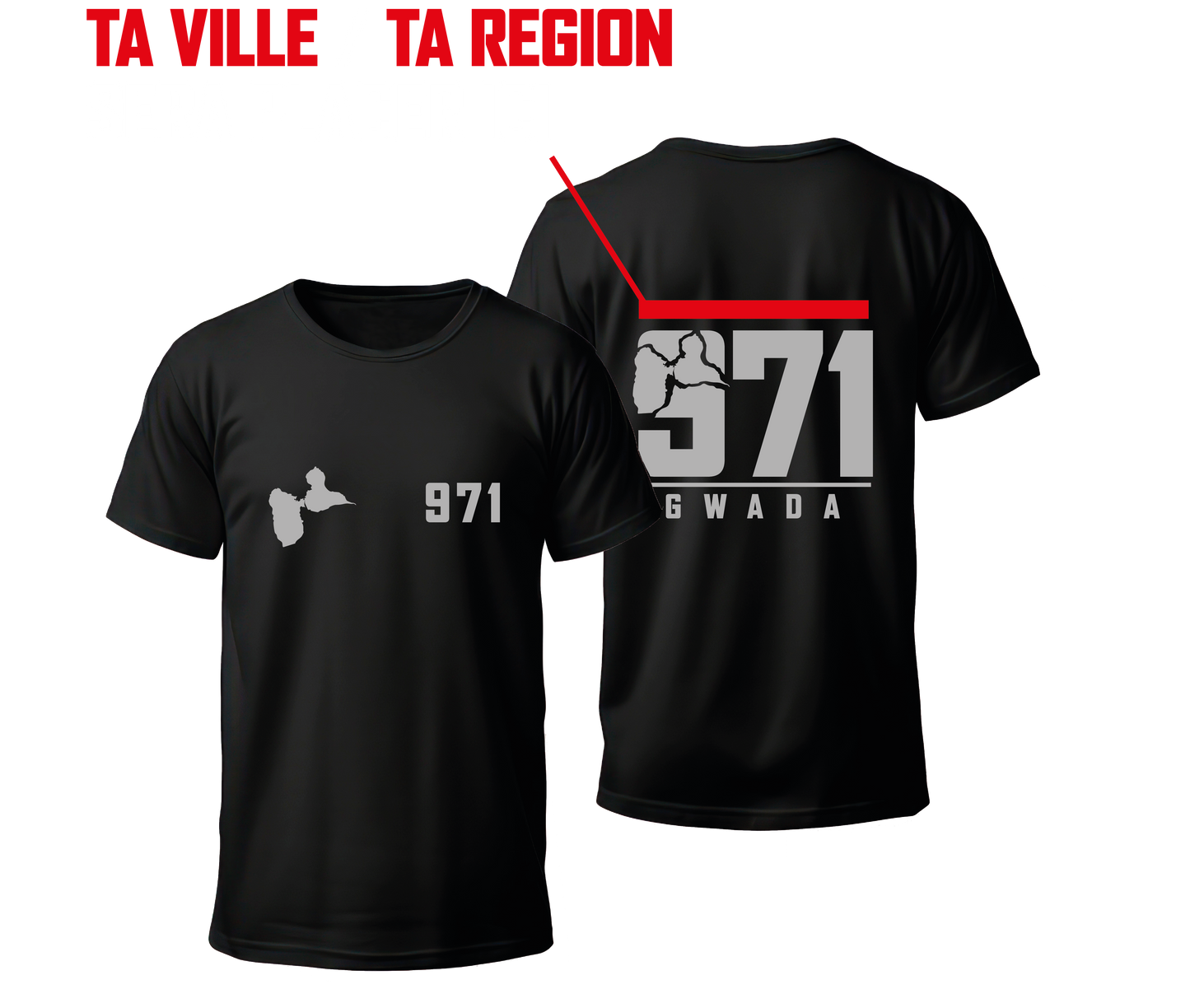 #MAILLOT GWADA 971 + 1 PERSO