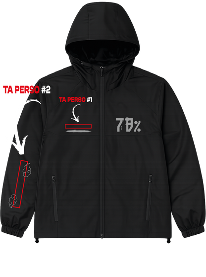 VESTE NOIRE/ROSE réfléchissante  78 #MADE IN +2 PERSO