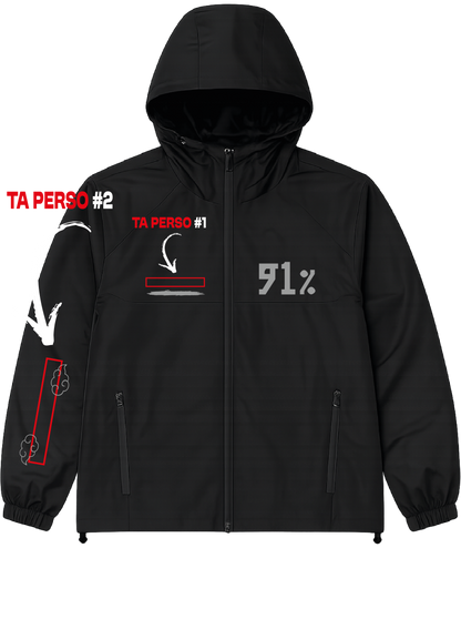 VESTE NOIRE/ROSE réfléchissante  91 # MADE IN +2 PERSO