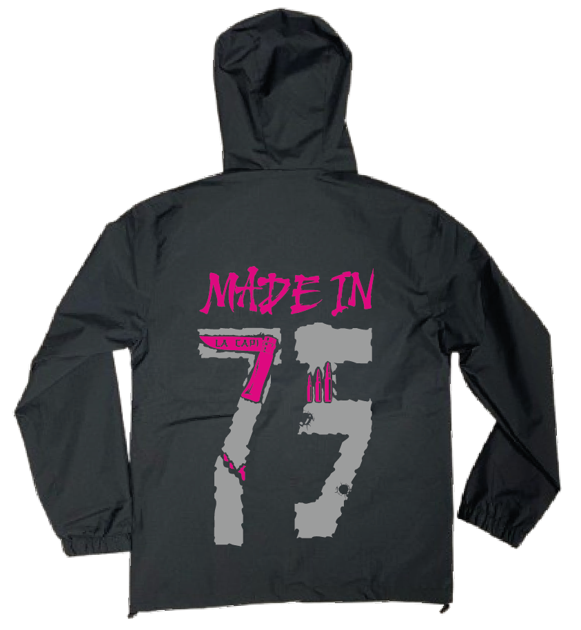 VESTE NOIRE/ROSE réfléchissante  75 #MADE IN +2 PERSO