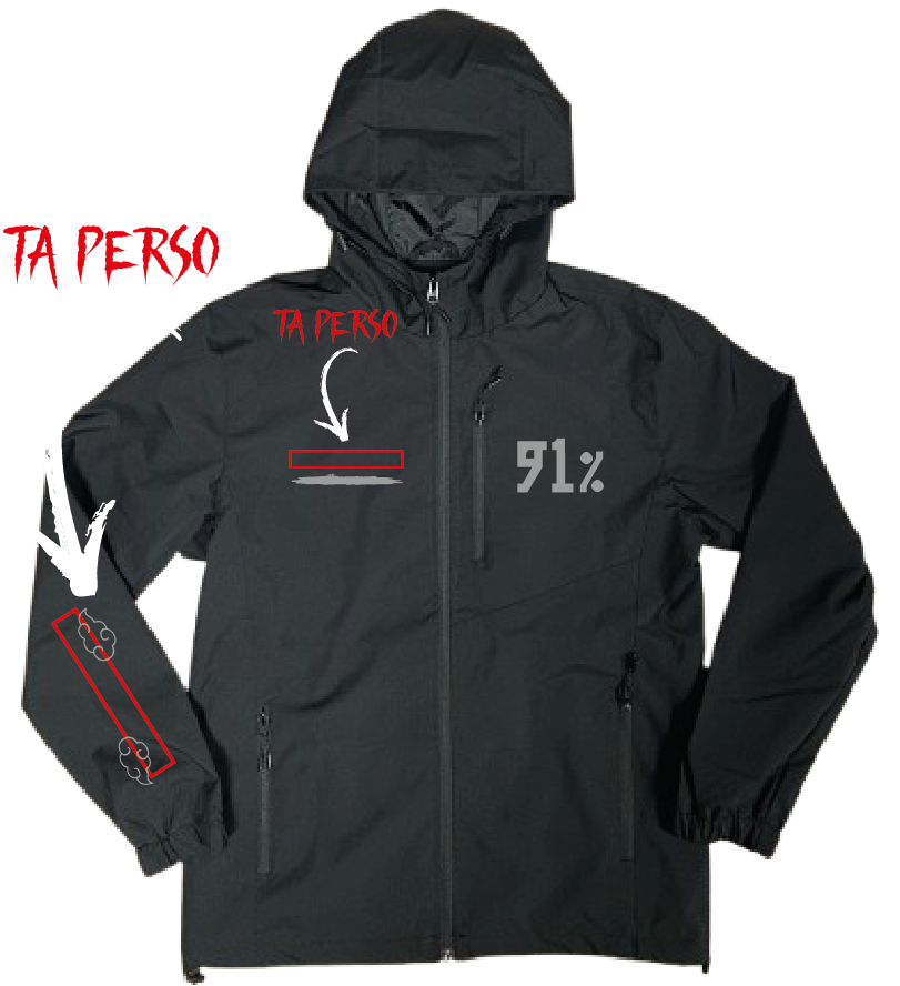 VESTE NOIRE/ROSE réfléchissante  91 # MADE IN +2 PERSO