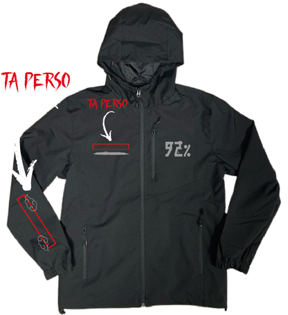 VESTE NOIRE/ROSE réfléchissante  92 #MADE IN +2 PERSO