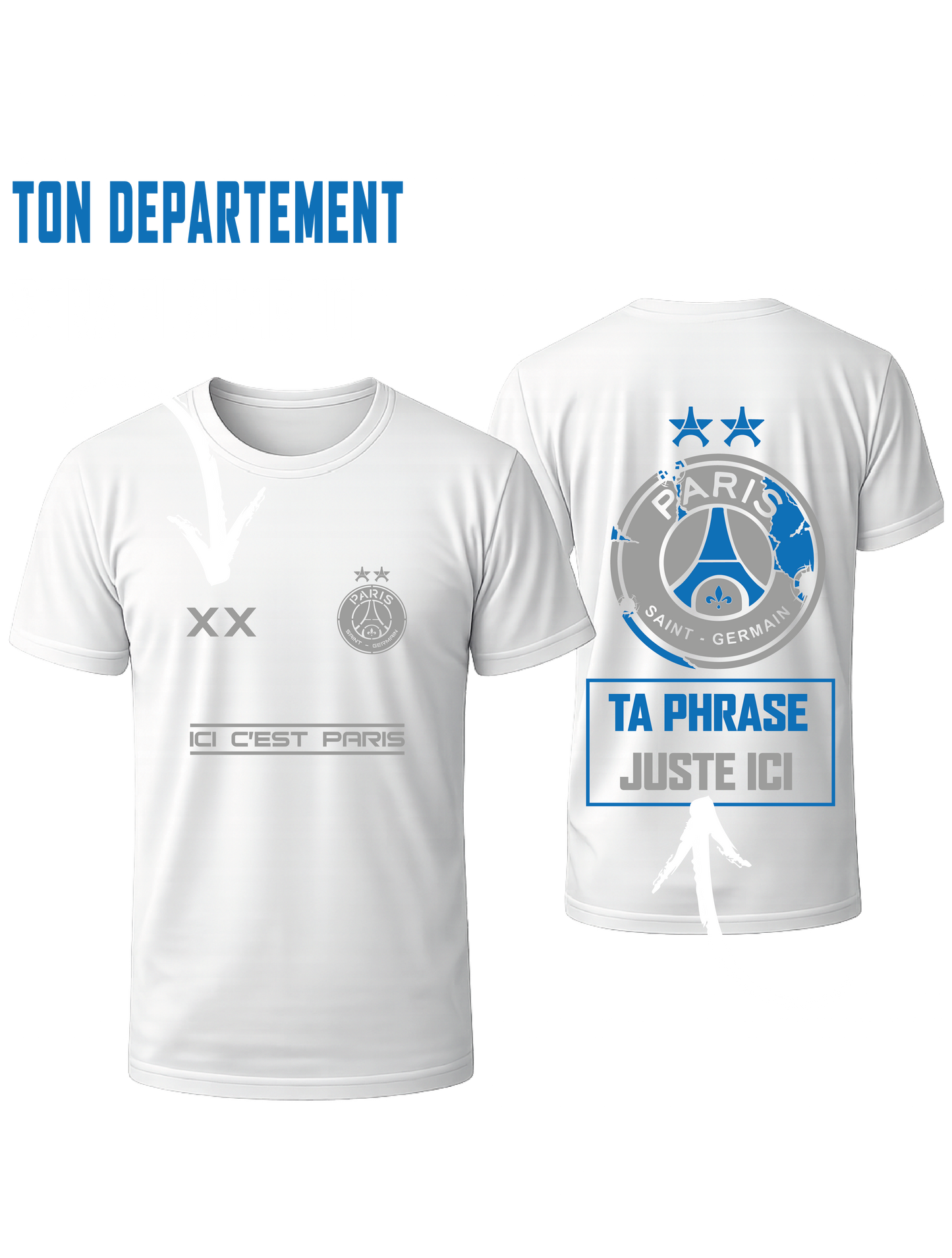 Maillot Blanc/Bleu PSG EDITION #2 ETOILES + 2 PERSO
