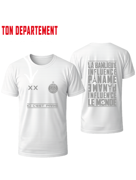 Maillot Blanc PSG #LA BANLIEUE +1 PERSO