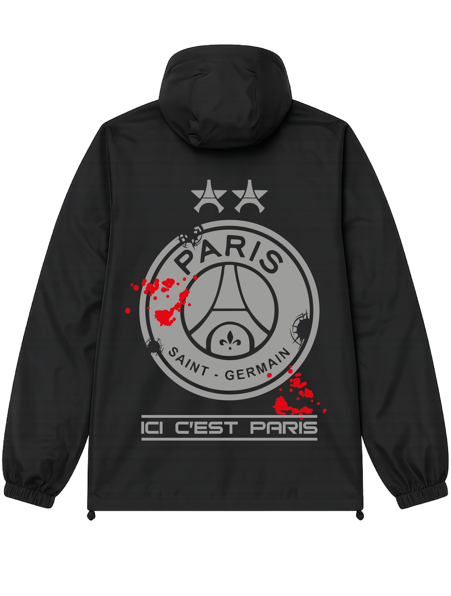 Veste Noire PSG Réfléchissante #SANG🩸 +1 PERSO