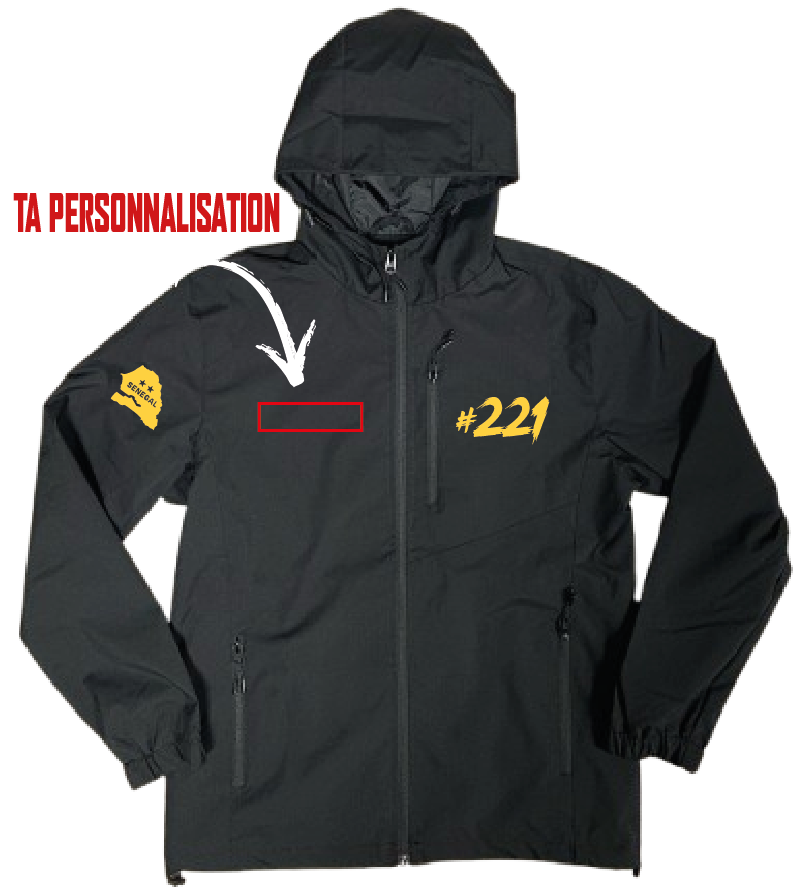 Veste Noir Sénégal #OR Réfléchissant✨ + Ta perso