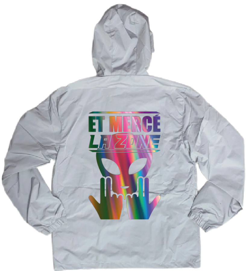 Veste Grise ET MERCE LA ZONE réfléchissante #REFLEX + 1 perso 👽✨