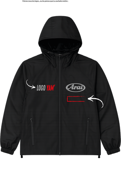 Veste Noir Réfléchissante YAM' x Araï + TES PERSO