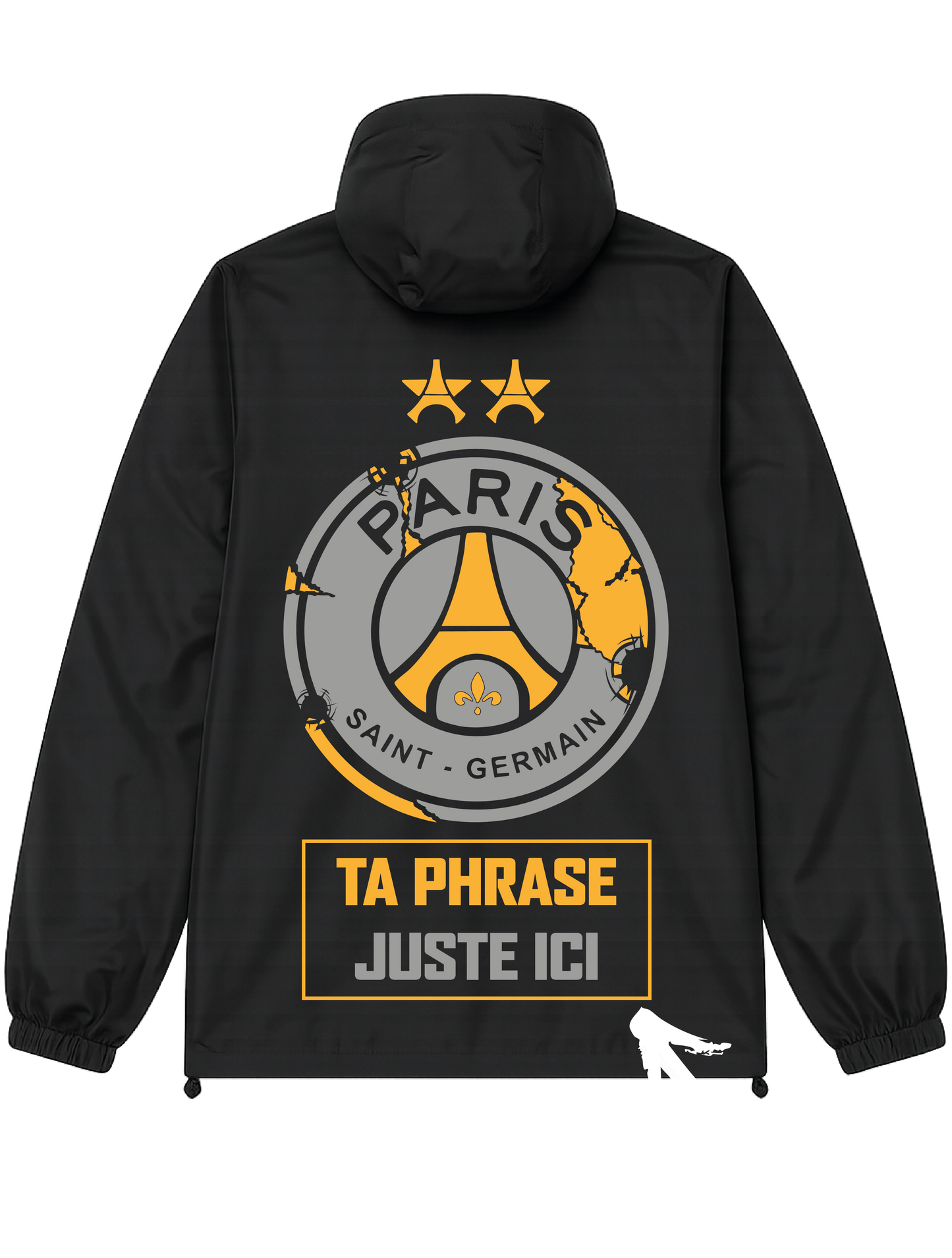 Veste Noire/OR PSG # 2 ETOILES + 2 PERSO