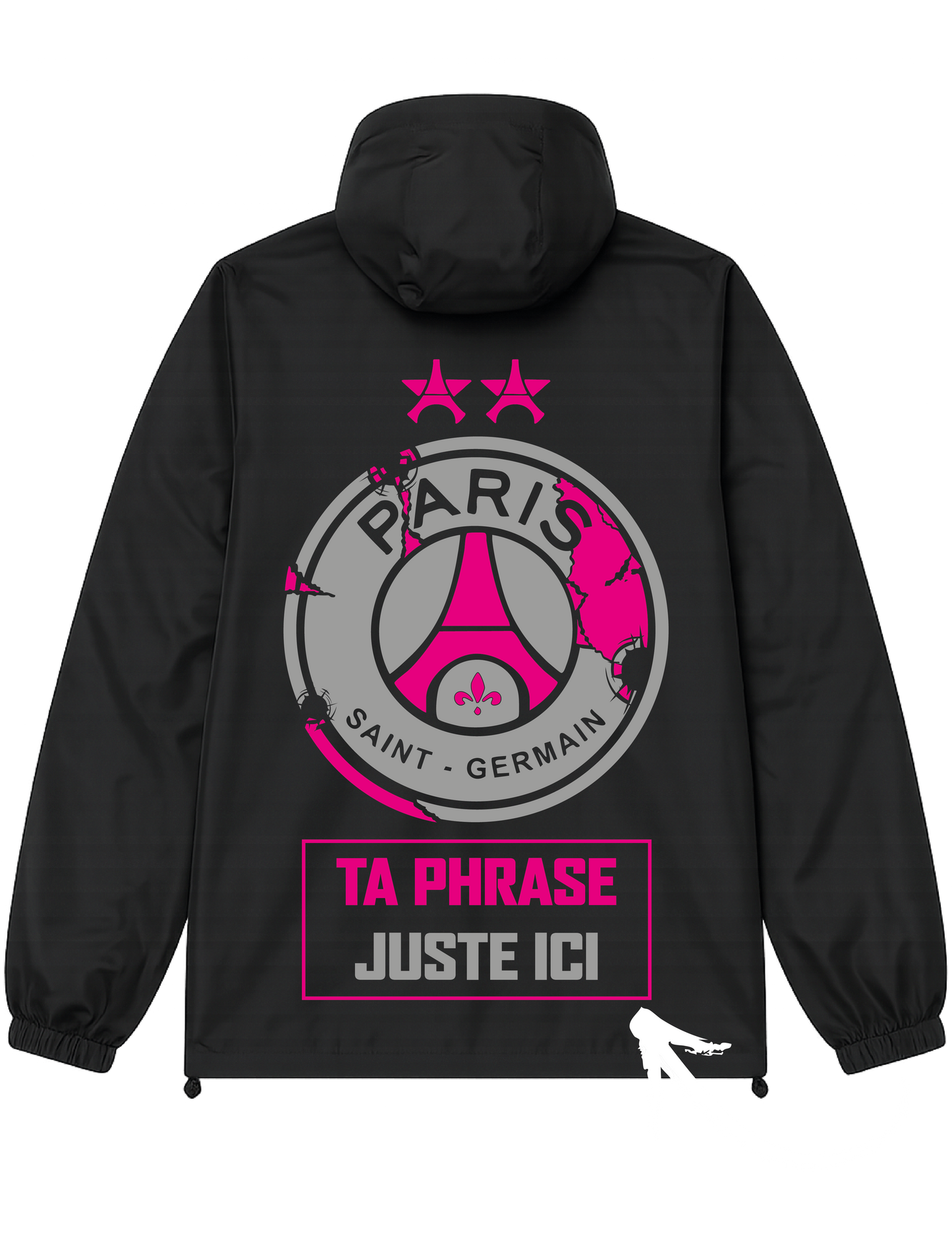 Veste Noire/Rose PSG # 2 ETOILES + 2 PERSO